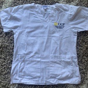 UCF College of Nursing Scrub Top White Size Small